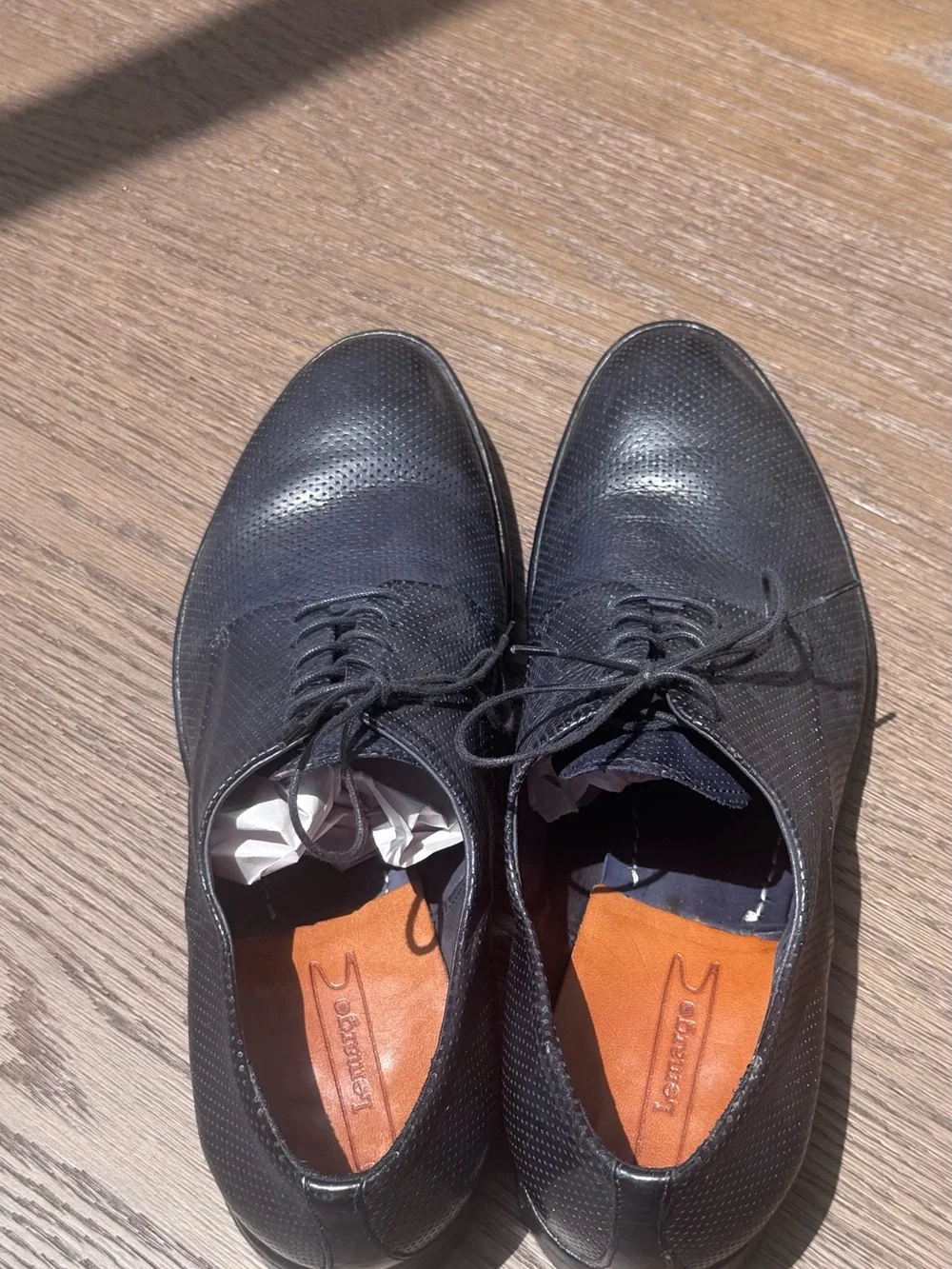 Classic handmade all leather  Perforated Derby Shoes size 10 or 10.5